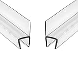 eatelle Frameless Shower Door Side Seal Strip, Vertical Polycarbonate H-Jamb 180 Degree 78' Long… (2 Pack - 3/8' H Type)