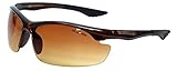 Xloop Hd Vision High Definition Anti Glare Driving Lens Sunglasses Wrap Semi Rimless Sports Eyewear (Brown)