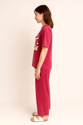 Image of My Swag Womens Printed Nightwear Set | Printed T-Shirt & Lower Set for Womens&Girls