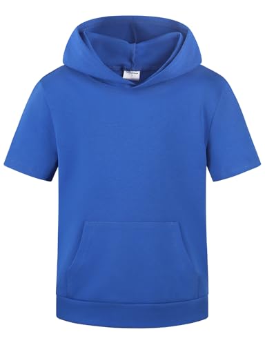 Spring&Gege Boys Lightweight Pullover Hoodies Short Sleeve Hooded