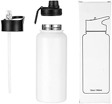 Miniatura 7 de Botella de agua de acero inoxidable, termo  tapa con pajilla, a prueba de fugas, sin BPA, botella de agua fría caliente