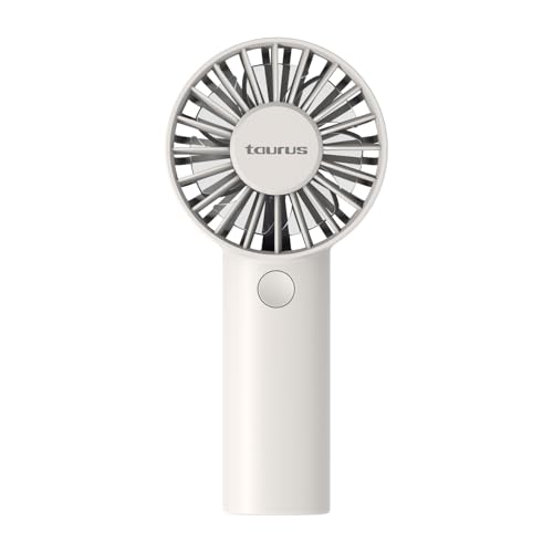 Taurus ventilador portátil de mano Air Lite con motor BLDC ultrasilencioso | Recargable USB-C, hasta 7 h de autonomía, 3 velocidades, mini ventilador compacto de sobremesa