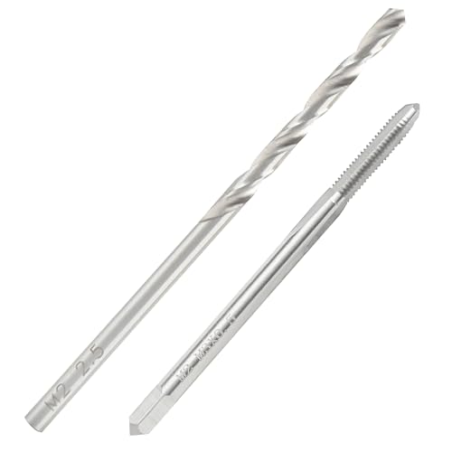 M3 x 0.5 Tap and 2.5mm Drill Bit for Metal M2 HSS Metric Drill and Tap Set
