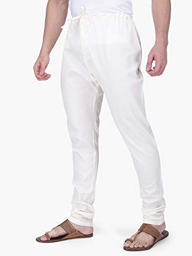 Image of Rajubhai Hargovindas Cream Cotton Silk Men's Chudidar