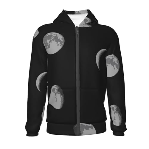Waxing Waning Moon1 Kids Pullover Hoodies Boys Zip Up Sweatshirts Girls Athletic Clothes with Pocket2