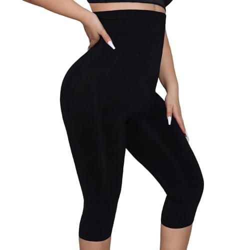 Shapewear Leggings for Women Tummy Control High Waisted Capri Body Shaper Butt Lift Thigh Slimmer