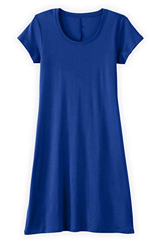 Image of Fair Indigo Women's Organic All-Cotton Scoop Neck T-Shirt Dress