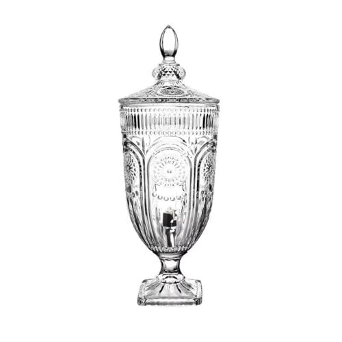 Wyazziv ドリンクケトル冷やケトル飲料ディストリクタードリンクケトルガラスタンクガラスケトル大容量保存ボトル梅酒ジュースビール蛇口付きガラスケトルジュース缶ガラス飲料缶キッチン収納保存容器 (B,5L)