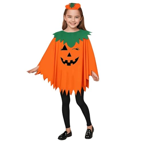 Capa de Halloween para niños, capa de calabaza, festiva, divertida, a la moda, casual, fiesta, actuación, disfraces de Halloween, disfraz de fiesta