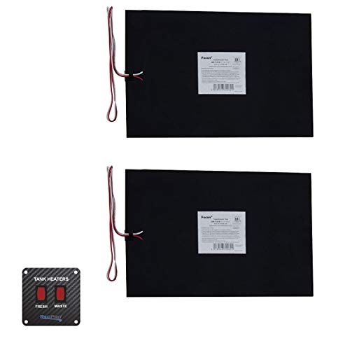 RecPro RV Tank Heater Pad | 12 x 18 | Fresh Water | Gray Water | Holding Tank | Up to 50 Gallons | 13.5V | with Toggle Switch (2 Pads)