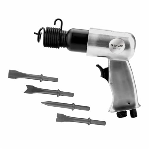 Image of Elephant 190mm Air Hammer Kit with 4 Chisels, 5000 Blows per Minute, Pneumatic Hammer Shovel Tool, Air Chisel Pneumatic Tool (AH-190)