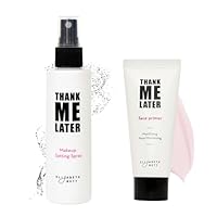 Elizabeth Mott Thank Me Later Primer & Setting Spray Bundle – Oil-Control Face Primer for Smooth, Matte Finish & Hydrating Setting Spray with Niacinamide for Dewy, Long-Lasting Makeup – 30g + 95ml