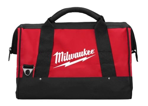 Milwaukee 17 Inch Heavy Duty Canvas Tool Bag with 6 Interior Pockets, Reinforced Bottom, and Strap Ring (Shoulder Strap Not Included)