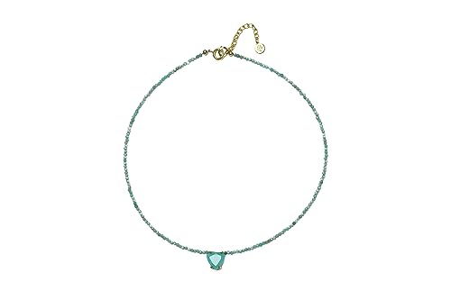 Collier amazonite trillion cut en pierre naturelle sertie pour parfaire votre tenue de mariée