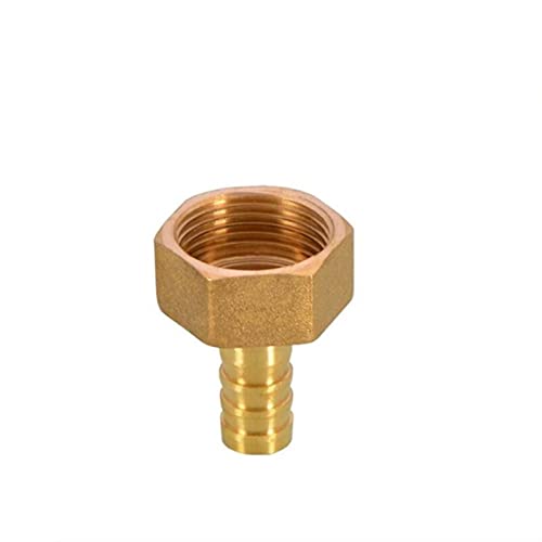 Zkenyao-Brass Connector Brass Hose Barb Tail Mini Coupling Coupler Connector M12 M14 M18 M20 Metric Female Pagoda Water Tube Fitting, Simple to Install (Color : M14x1.5mm to 12mm)