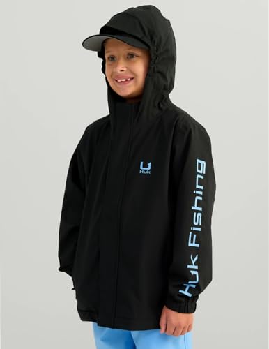 HUK Boys' Storm Jacket, Heavy Duty Fishing Rain Coat for Kids3