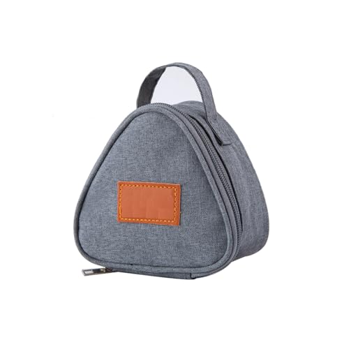 三角弁当箱 保温 保冷 おにぎり型 おにぎりポーチ おにぎりケース 大容量 軽量 三角弁当袋 防水 ファスナー付き シンプル おしゃれ かわいい サンドイッチ型 朝食 ランチ 学校に行く 仕事 通勤 ピクニック 出張中 男女兼用 おにぎりケース (グレー)