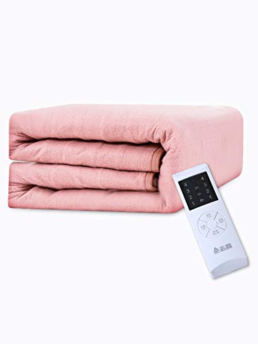 Preisvergleich Produktbild Copper Heizdecke wärmedecke,Doppelte Kontrolle Thermostat Wärmeunterbett Wasserdicht, strahlungsfrei Wasserbett heizung Ultra SAMT plüsch Decke zu Werfen -Rosa 180x150cm(71x59inch)