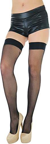 Image of ToBeInStyle Women's Sexy Nylon Versatile Fine Fishnet Thigh High Stockings w /Opaque Band