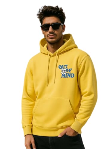 Image of Veirdo Cotton Poly Fleece Oversized Hooded Sweatshirt Baggy Fit Stylish Pocket Graphic Printed Hoodie for Men (Available in Sizes: S to 3XL)