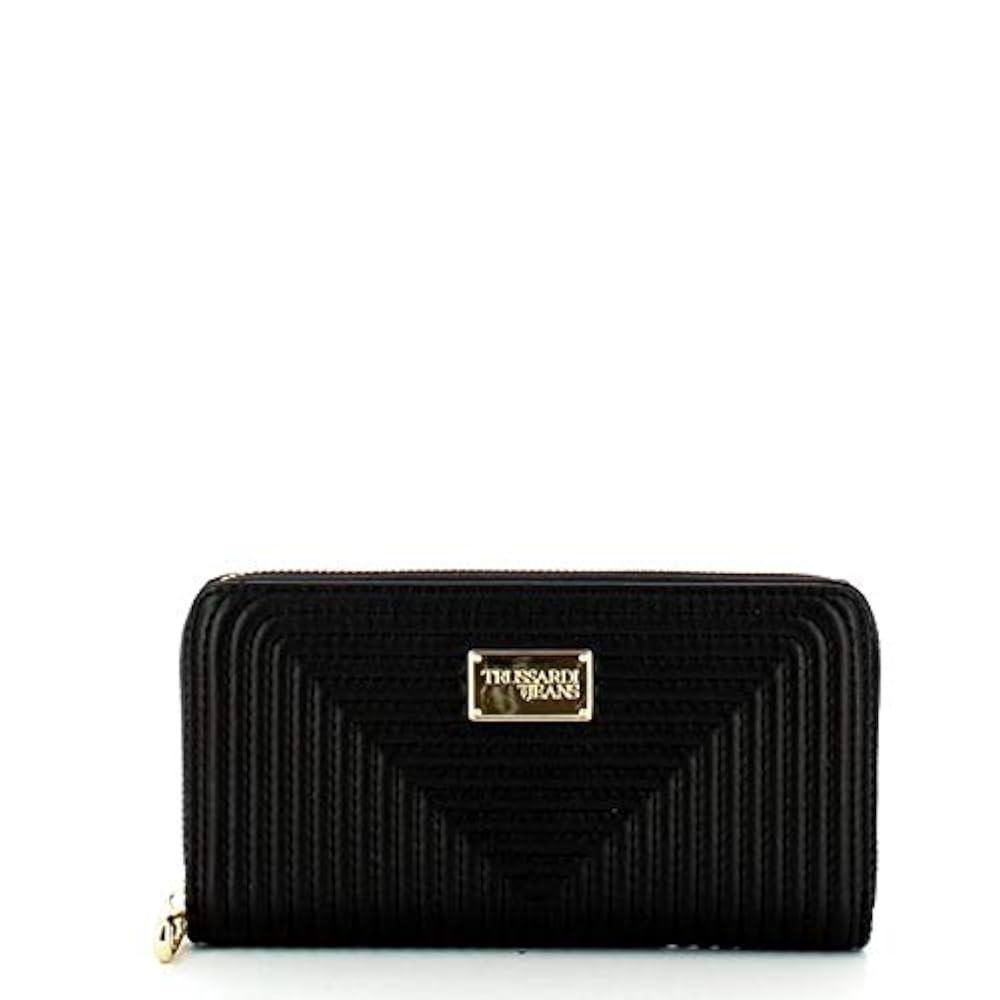 Trussardi Jeans Portafoglio Donna portacarte Frida Zip 3 Pocket Nero Black  : Amazon.it: Moda