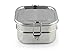 Cal Tiffin Stainless Steel SQUARE Bento Box food container (made in INDIA) 40 oz, 3-compartment - Eco friendly, Dishwasher safe, BPA free