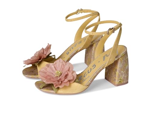 Circus NY by Sam Edelman Women's Aria Flower Heeled Sandal, Dusty Yellow/Ballet Blush, 6