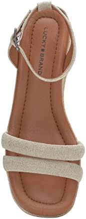 Lucky Brand Women's Nasli Espadrille Wedge Sandal, Natural/Platinum, 5.5 | Image 4