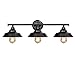 Produktbild Wandlampe Vintage Industrial Bad Spiegellampe Wandhalterung 3-flammig E27 LED Spiegelleuchte Schwarz Bad-Wandleuchten aus Metall Wandleuchte Innen Badleuchte Wand Aufbauleuchte Schrank-Beleuchtung