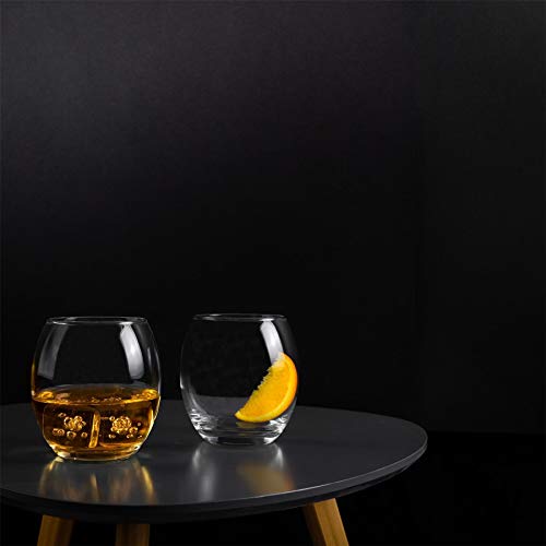 Argon Tableware 12 Piece Glassware Set - 405ml & 510ml - Tondo Collection - Whiskey Drinking Tumbler Cups Glasses Dishwasher Safe Large Highball Glass Modern Water Hiball Glasses