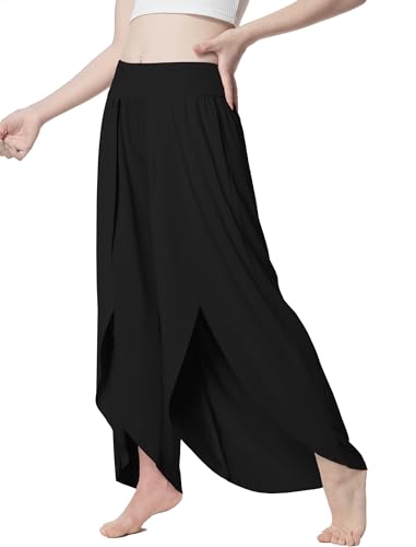 Image of EXARUS Girls Flowy Pants Dance Palazzo Wide Leg Teen Casual Baggy