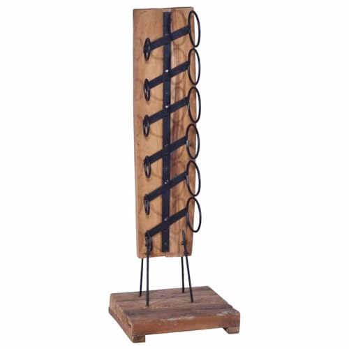 Soporte de vino de madera maciza para 6 botellas