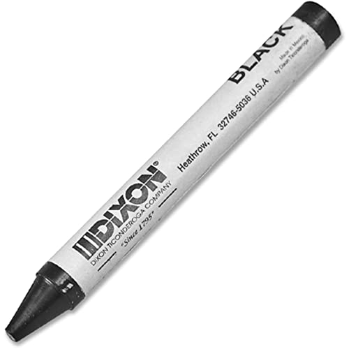 Dixon Long-Lasting Marking Crayons, 5", Black, Pack of 12