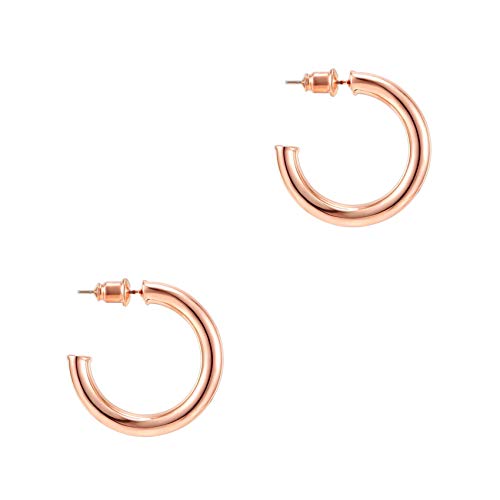 Image of PAVOI 14K Gold Plated Hoop Earrings For Women - 3.5mm Thick Infinity Gold Hoops Women Earrings - Plated Loop - Lightweight Set