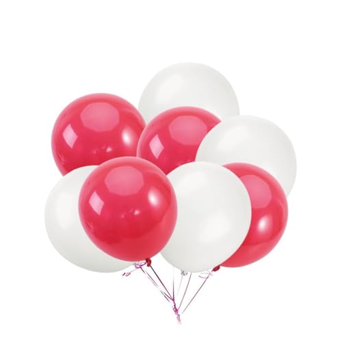 ERINGOGO 50個 丸型パール調厚手ラテックスバルーン 赤 ベージュ パーティーデコレーション用割れにくい風船結婚式誕生日会イベント装飾