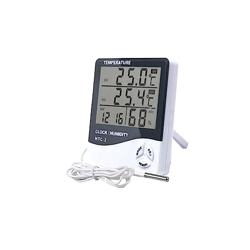 環境温度計液晶温度湿度時計メーター外部ステーション屋外屋内気象ステーション家庭用(HTC-2)