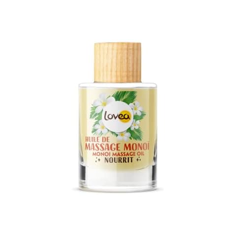 LOVEA - Huile De Massage Corps Multi-Usages - Monoï - Nourrit - Tous Types De Peaux - 97% D'Origine Naturelle - Sans Colorant Cover