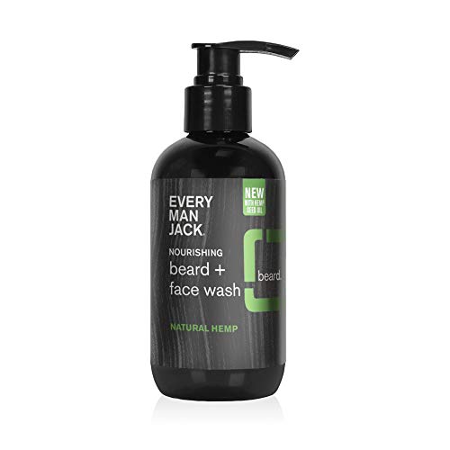 Every Man Jack Natural Hemp Beard + Face Wash - Subtle Earthy Fragrance - Deep Cleans, Conditions, and Softens Your Bear