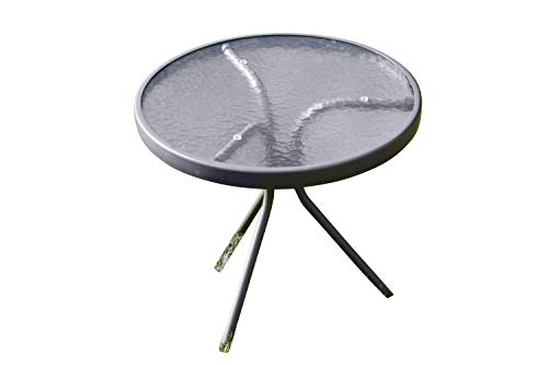 Metal Framed Glass Top Garden Side Table