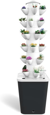 COZLMHJ Hydroponic Growing System Kit, 30-Plant Indoor Garden Tower with Pump System, 6 Layers Vertical Hydroponic System for Vegetables, Herbs and Fruits