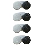 Kuanfine 4 Pack Contact Lens Case Leak Proof Travel Contact Case, Colored Contact Lens Storage Holder Container(Black)