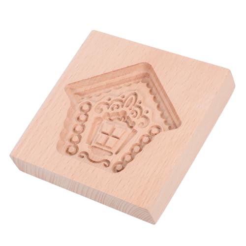 Cabilock Cortadores De Galletas De Madera Tallada Forma De Casa De Navidad Para Hornear Galletas Navideñas Herramientas De Madera Para Repostería Casera y Dulces De