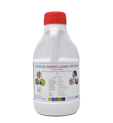 Image of Isopropyl Alcohol 99.98% Pure | IPA (CH₃)₂CHOH | CAS 67-63-0 | Laboratory & Household Cleaning Solvent | 500 ml