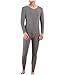 Mens Fleece Lined Pajamas Sets Thermal Underwear Long Johns Warm V Neck Shirts and Pants Sleep Set for Cold Weather, Thermal Suit for Men, Mens Thermal Base Layer