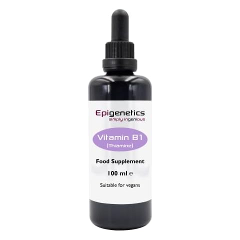 Vitamin B1 Thiamine 100ml | 1mg (1000mcg) B1 Supplement | Premium UV Blocking Miron Violet Glass | UK Made Vegan Liquid | 5 Drops Daily (High Strength) Cover