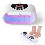 iKeener Trennbares Design Nagelpilz Lasergerät für Alle Zehennägel, 80 LEDs 460nm Blaues Licht & 650nm Rotes Licht Große Atmungsaktive Nagelpilz Lichtgerät für Zuhause, 120s/180s/300s