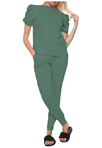 Ensemble jogging femme kaki idéal pour le télétravail et les sorties décontractées