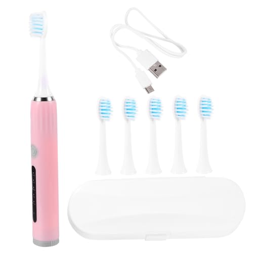 SAFIGLE 1 Juego Cepillo De Dientes Eléctrico Electrónico Adulto Oral Suave Recargable Práctico Cepillo De Dientes Cepillo De Dientes En El Hogar Cepillo De Cerdas Rosa Abdominales