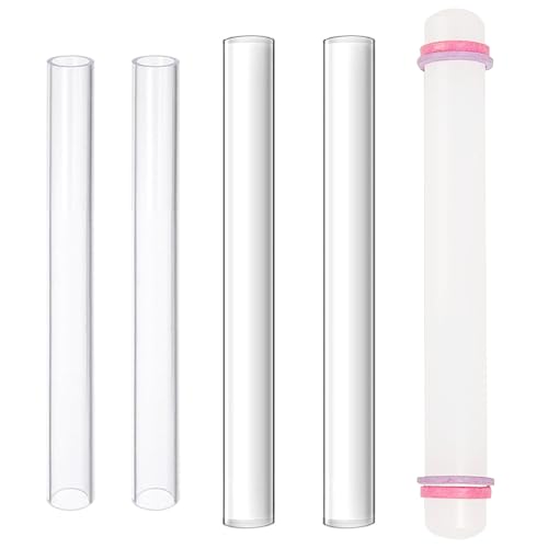 JMZLLRX 5 PCS Rouleau à Pâtisserie en Acrylique, Outils de Modelage Céramique, Rouleau Acrylique Outil pour Argile Polymère Artisanat