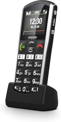 emporiaSIMPLICITY, Seniorenhandy, Tastenhandy ohne Vertrag, Mobiltelefon mit Notruftaste, 2-Zoll-Display, Schwarz